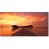 Foto obraz sklenený horizontálny Maledivy bungalovy 100x50 cm