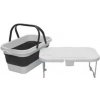 PLATINET KEMPINGOVÝ PIKNIKOVÝ KOŠÍK 47X29X23,5 CM, 16L, SKLADACÍ, S VEKOM 2V 1 / STÔL BIELA-ŠEDÁ
