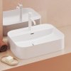 Ravak Umývadlo Ceramic Slim Shelf R 55, s otvorom pre batériu, s prepadom, biela