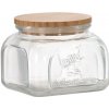 Sklenená dóza široká 700ml s bambusovým uzáverom 9,7x11,5 cm