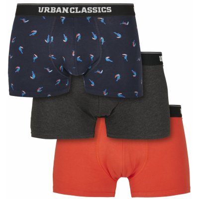 Urban Classics Boxer Shorts 3-Pack bird aop+ boxer orange + cha