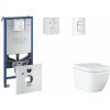 Grohe Rapid SLX Set predstenovej inštalácie, klozetu, dosky SoftClose a tlačidla Arena Cosmopolitan, Triple Vortex, alpská biela SANI11BB3106-GR