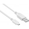 PremiumCord Kabel micro USB 2.0, A-B 3m, bílá
