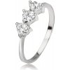 Šperky eshop - Strieborný prsteň 925 s tromi srdiečkovými zirkónmi BB11.01 - Veľkosť: 59 mm