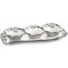 Servírovacia tácka s 3 miskami 39x18 cm - biela