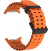 MojRemienok.sk Športový silikónový remienok pre Samsung Galaxy Watch Ultra Farba: oranžová s čiernou sponou