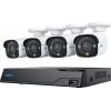 Reolink Netzwerkkamera NVS8-8MB4 LAN IP-sada bezpečnostné kamery 8-kanálový so 4 kamerami 3840 x 2160 Pixel; NVS8-8MB4