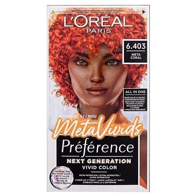 L'Oréal Paris Préférence Meta Vivids semipermanentní barva na vlasy 75 ml odstín 6.403 Meta Coral pro ženy