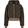Ladies Short Oversized AOP Sherpa Jacket - darktaupeleo XXL