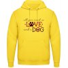 AWDis Hoodie Mikina - Dizajn s motívom - Láska a pes - Slnečná žltá - XS - Pánske