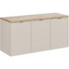 CMD Skrinka do kúpeľne BELLA 82-120 SET A cashmere mat/dub artisan MDF/laminát 120 cm x 57 cm x 46 cm