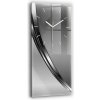 Elegantné nástenné hodiny zo skla - Tichý mechanizmus - Strieborné čiary - 30x60