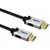 Kábel HDMI M/M 1.5m, Ultra High Speed+Eth, 10K@30Hz, HDMI 2.1, pozl. konektor, čierny/sivý
