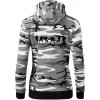 Karate postavy - Mikina dámska trendy zipper s kapucňou - XL ( Šedý maskáč )