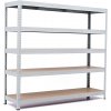 Policový regál Trestles RH 1500x1400x500, nosnosť 1500 kg, 5 políc Farba: sivá, Typ police: drevená MDF 5,4 mm