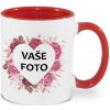 Hrnček s fotkou farebný rámik SRDCE RUŽE 350 ML FOTOpošta Farba: ČERVENÝ