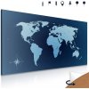 Obraz na korku moderná mapa sveta v modrom prevedení