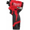 MILWAUKEE M12 1/4” Hex aku rázový uťahovák - kompaktný, 2x 2,0 Ah