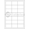 Labelea Samolepiace etikety 63x39,5 mm biele papierové, na hárku A4, pre laserovú a atramentovú tlač, Farba etikiet Biela, Počet hárkov v balení 100 EPM063039W021S