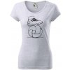 Futbalová lopta kopačka jedným ťahom - Dámske tričko Pure - M ( Svetlosivý melír )