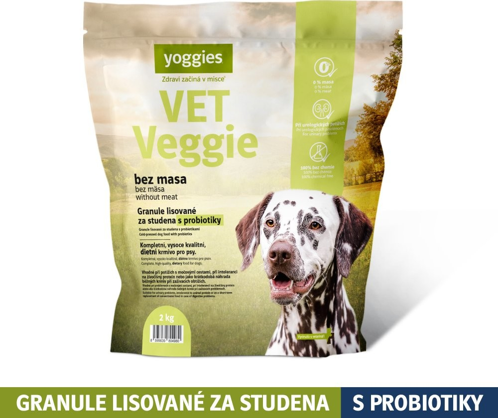 Yoggies VET Veggie bez mäsa, lisované za studena s probiotikami 0,09 kg