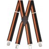 Motorkárske 5cm široké traky Oxford OX423 riggers Cruiser v tvare X - čierna / oranžová
