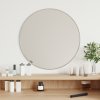 Nástenné zrkadlo strieborné Ø 50 cm okrúhle-ForU-348176