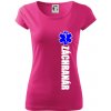 Nápis Záchranár + hviezda - Dámske tričko Pure - S ( Purpurová )