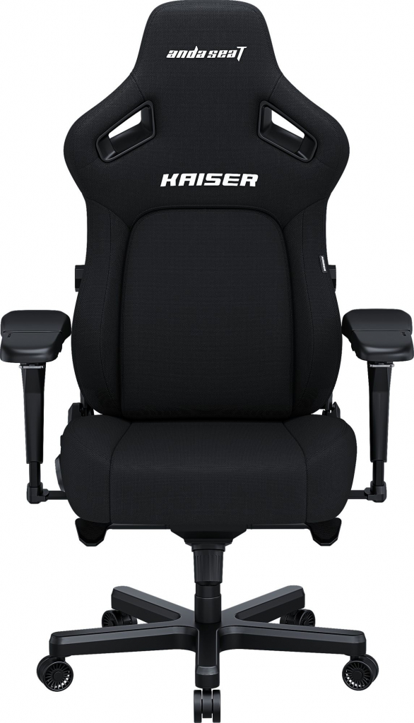 Anda Seat Kaiser 4: Pohodlné herné kreslo s čiernou látkou pre dlhé hranie a maximálnu ergonómiu.
