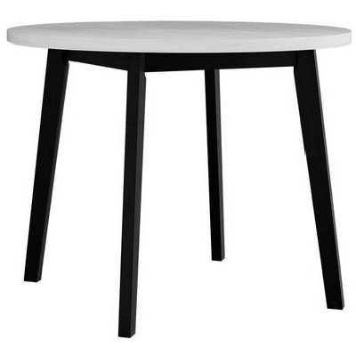 VENETI Okrúhly jedálenský stôl 100 cm AMES 3 - biely / čierny