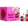 Benefit Rollin' with Benetint Benefit Benetint Cheek & Lip Stain tekutý tónovač na pery a líca 6 ml + Benefit Beneglaze olej na pery 8 ml + Benefit Keepsake Beauty Bag kozmetická taštička kozmetická s