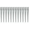 vidaXL Kotviace hroty 12 ks, strieborné 10x10x76 cm, pozinkovaná oceľ