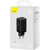 Baseus Travel Charger GaN5 Pro Fast wall charger, C+C+U, QC, AFC, PD 65W with Type-C to Type-C (100W) 1m, Black EU (CCGP120201)