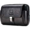 Bullcaptain kožená taška na opasok Linner Čierna