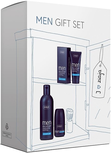 Ziaja Men pleťový krém 50 ml + sprchový gél 300 ml + antiperspirant roll-on 60 ml darčeková sada