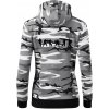 Karate postavy - Mikina dámska trendy zipper s kapucňou - L ( Šedý maskáč )