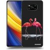Picasee silikónový čierny obal pre Xiaomi Poco X3 Pro - Flamingos pár
