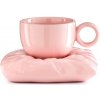 Keramická šálka na vankúšikovom podšálku Royal cup - ružová