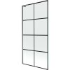 MEXEN/S - Next L vaňová zástena FIX 90 x 150, čierna vzor, grafit metal 895-090-000-03-77-95
