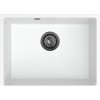 Sink Quality Crypton 60, kuchynský granitový drez 535x400x205 mm + čierny sifón, biela, SKQ-CRY.W.1KBO.60.XB