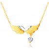 Šperky eshop - Diamantový náhrdelník z kombinovaného 14K zlata - anjelské krídla, briliant S3BT506.88