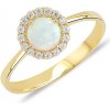 Lillian Vassago Zlatý prsteň s opalitom a zirkónmi, 5 mm LLV11-WOYR-001/3 Veľkosť prsteňov: 54