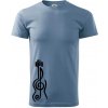 Husľový kľúč gitara - Klasické pánske tričko vyššej gramáže - 4XL ( Denim )