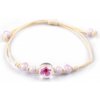 Náramok shamballa s korálkami a kvetom - 1 ks 1 ružová