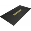 Mexen Toro, SMC obdĺžniková sprchová vanička 150 x 90 cm, čierna, zlatá krytka, 43709015-G
