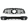 KITT Rear Diffuser and Exhaust Tips Silver with Front Grille Piano Black suitable for Mercedes CLA X118 Shooting Brake C118 Coupe Sport Line (2019-up) CLA35 GTR Design