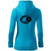 Florbal lopta - Mikina dámska trendy zipper s kapucňou - S ( Svetlý tyrkys )