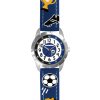 CLOCKKODIEL Svietiace modré chlapčenské hodinky FUTBAL