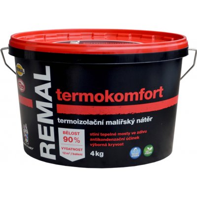 BARVY A LAKY TELURIA REMAL TERMOKOMFORT - termoizolačná farba na steny - termoizolačná biela - 4 Kg