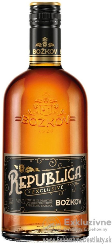 Božkov Republica Exclusive 38% 0,7 l (čistá fľaša)